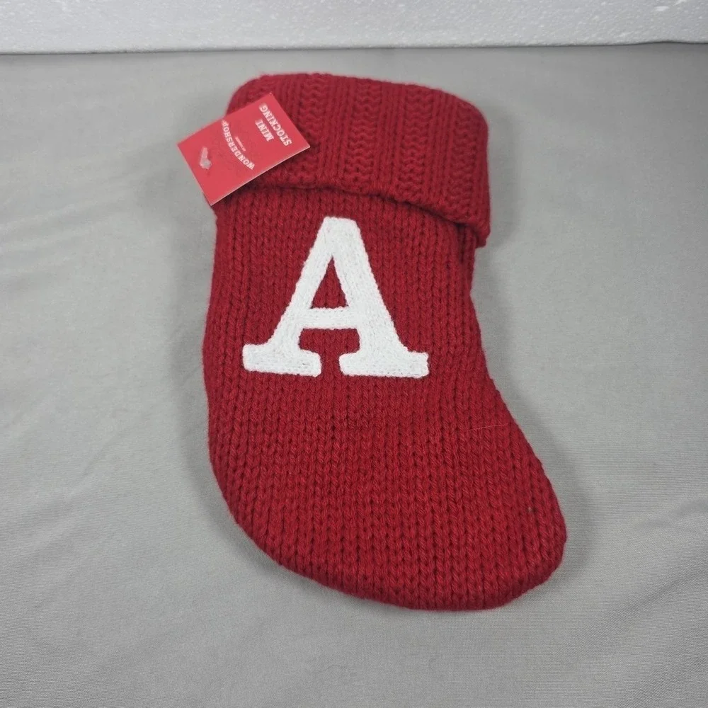 Letter A Wondershop Monogram Mini Christmas Stocking Initial Red Knit Target‎